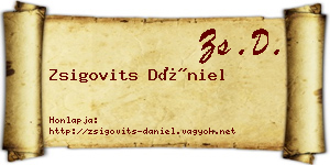 Zsigovits Dániel névjegykártya